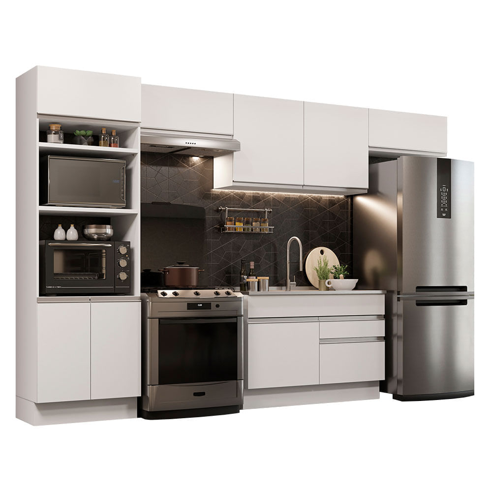 Mueble de Cocina Integral Glamy 350 cm Blanco 01