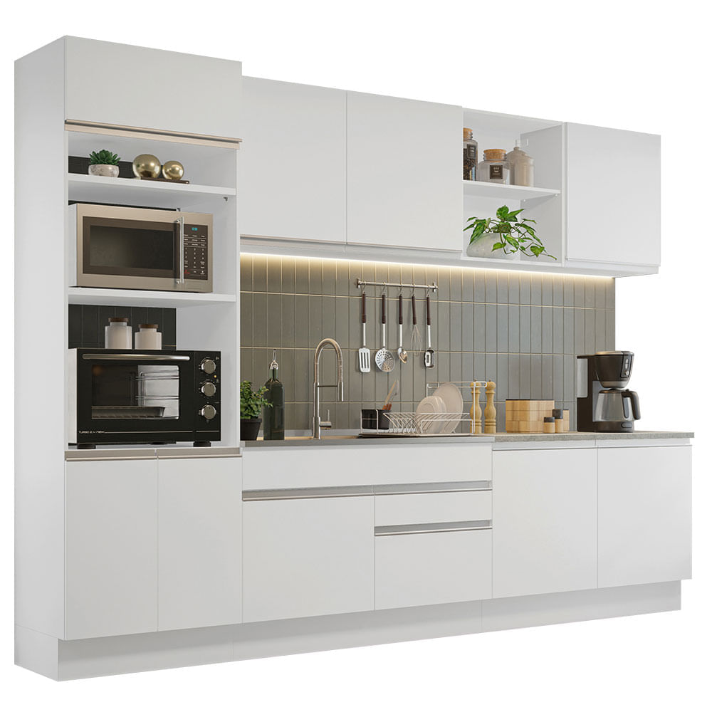 Mueble de Cocina Integral Glamy 310 cm Blanco 02