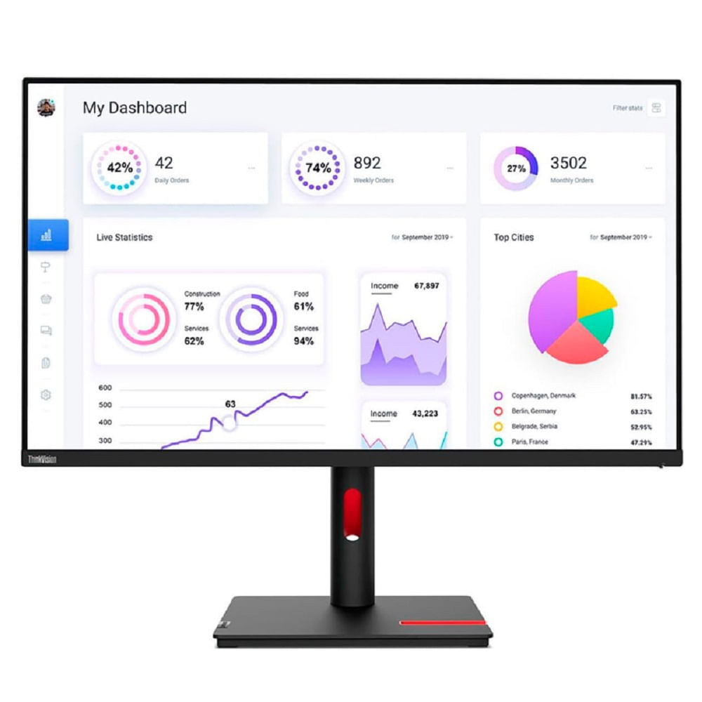 Monitor Lenovo ThinkVision S22i-30, 21.5"" WLED IPS, Anti-Glare, 75Hz, 1 x HDMI, 1 x VGA