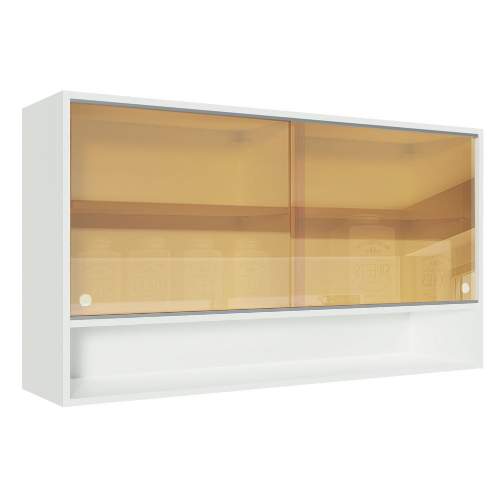 Alacena de Cocina 2 Puertas Corredizas de  Glamy 120 cm Blanco