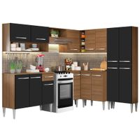 Mueble de Cocina Integral Emilly Ice 417 cm Marrón/Negro 01