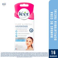 Bandas Depilatorias Faciales VEET Pure para Piel Sensible Caja 16un