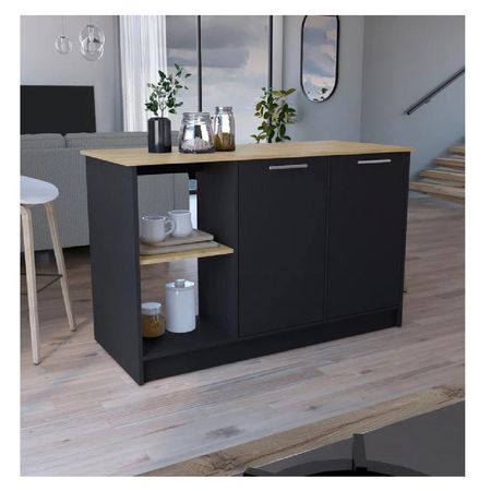 Mueble de Cocina Multiusos TU MESITA Mercury color Negro/Duna 2 puertas