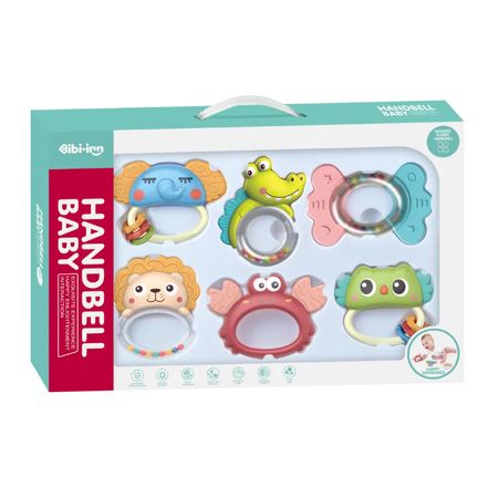 : Set de Sonajeros Animales Handbell Baby Estimulación y Diversión para tu Bebé