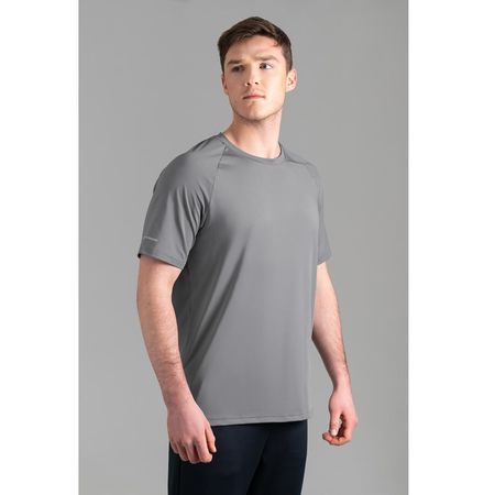 Polo Deportivo Raglan de Manga Corta para Hombre Silver Talla S