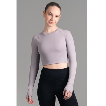 Top Deportivo Raglan Manga Larga Mujer Cool Gray Talla L