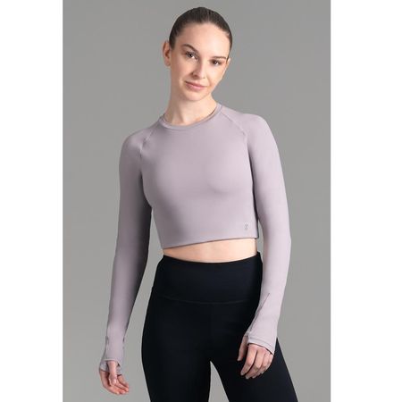 Top Deportivo Raglan Manga Larga Mujer Cool Gray Talla XS