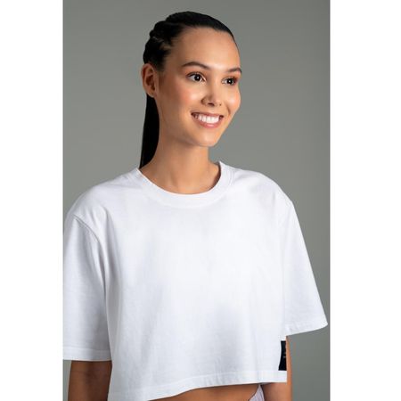 Polo Casual Crop Manga Corta para Mujer Blanc The Blanc Talla L