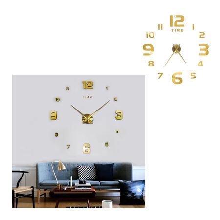 Reloj  Gigante Adhesivo para Pared Generico Dorado Reloj Gigante Adhesivo para Pared Generico Dorado