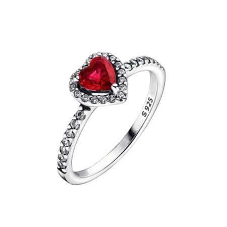 Anillo Bañado en Plata Modelo Heart Talla 9