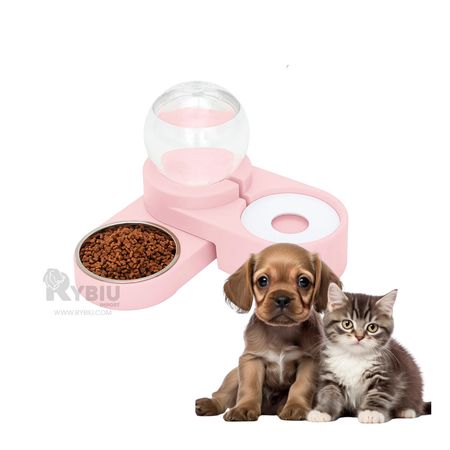 Plato de Alimentacion para Perro Rosado Y+Post-it adhesivos