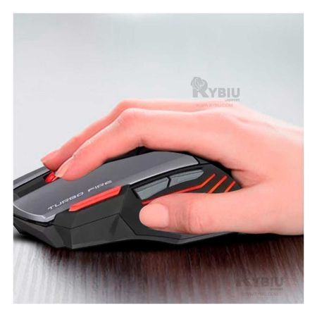 Mouse Gamer para Laptop con LED Multicolor 4 Colores Negro