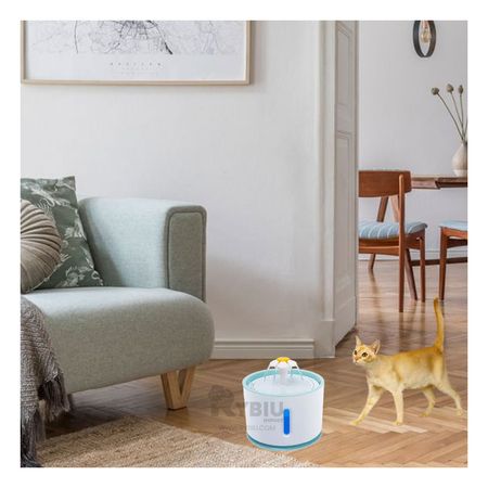 Fuente de Agua Lavable para Mascotas Color Blanco Celeste