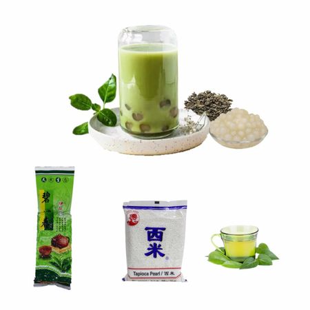 Pack Bubble Tea 2pza Te Verde y Perlas de Tapioca Blanca