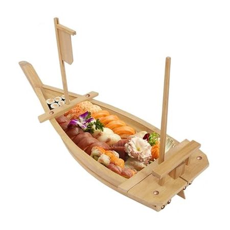 Tabla De Bambu Barco 60cm Bandeja para Makis Sushi