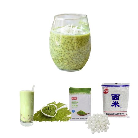 Pack Bubble Tea 2pza Matcha y Perlas de Tapioca Blanca