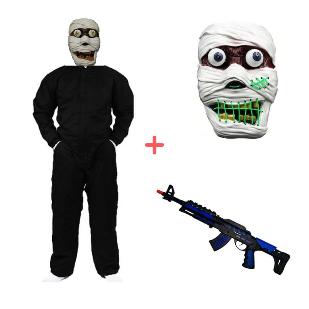 Disfraz Completo Ojos Saltarin Led Halloween Talla L