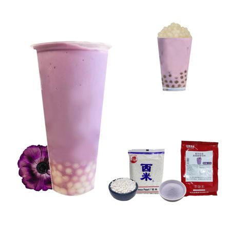 Pack Bubble Tea 2pza Taro y Perlas de Tapioca Blanca