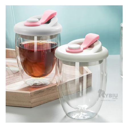 Vaso de Silicona para Beber Rosado 350ml Y+Papel de Regalo