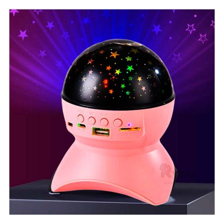 Parlante Lampara con Forma de Luna Divertido en Color Rosado