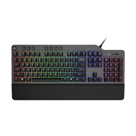 Teclado Mecánico Lenovo K500 RGB, Teclas Rojas y Programables, Diseño de 3 Zonas