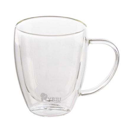 Vaso con Mango 300ML Transparente Y+Banderitas Adhesivas