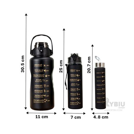 Botella para Paseos con Tapa Negra Y+Ligas de Regalo