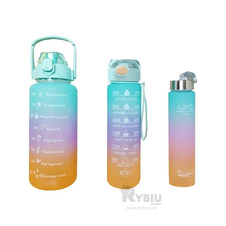 Set Botellas de 2L 1L y 300ml Verde Agua Y+Gift MiniAgenda