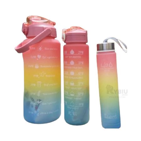 Set de 3 Envases de 2L 1L y 300 ml Rosada Y+Regalo Agendita