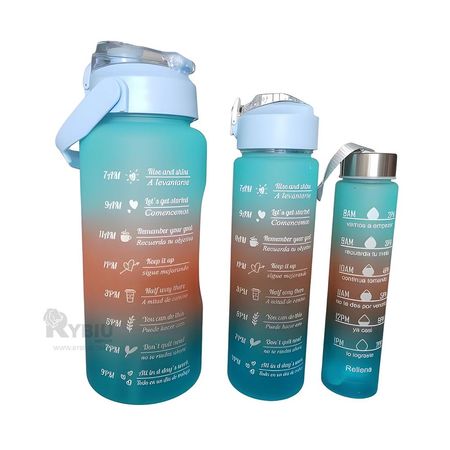 Set Botellas de 2L 1L y 300ml en Celeste Y+Gift MiniAgenda