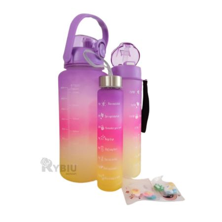 Set Botellas de 2L 1L y 300ml en Morado Y+Gift MiniAgenda