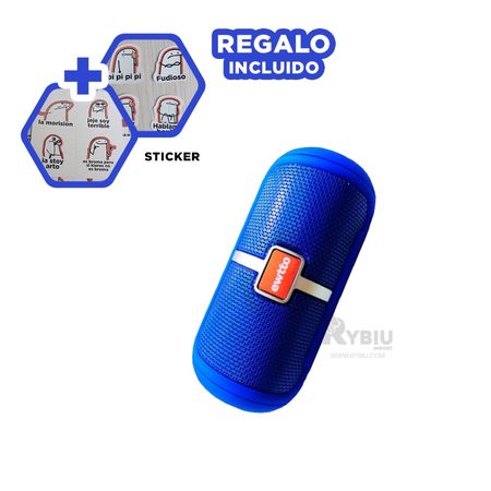 Parlante de Plastico y Metal con Micro SD Azul Y+Stickers