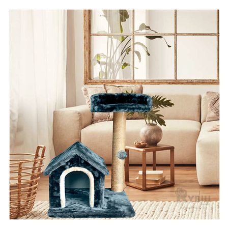 Gym Casa con Dos Niveles para Gato Azul Y+Regalo Agendita