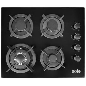 Sole 4 Hornillas Gas Encimera Negro Solco068