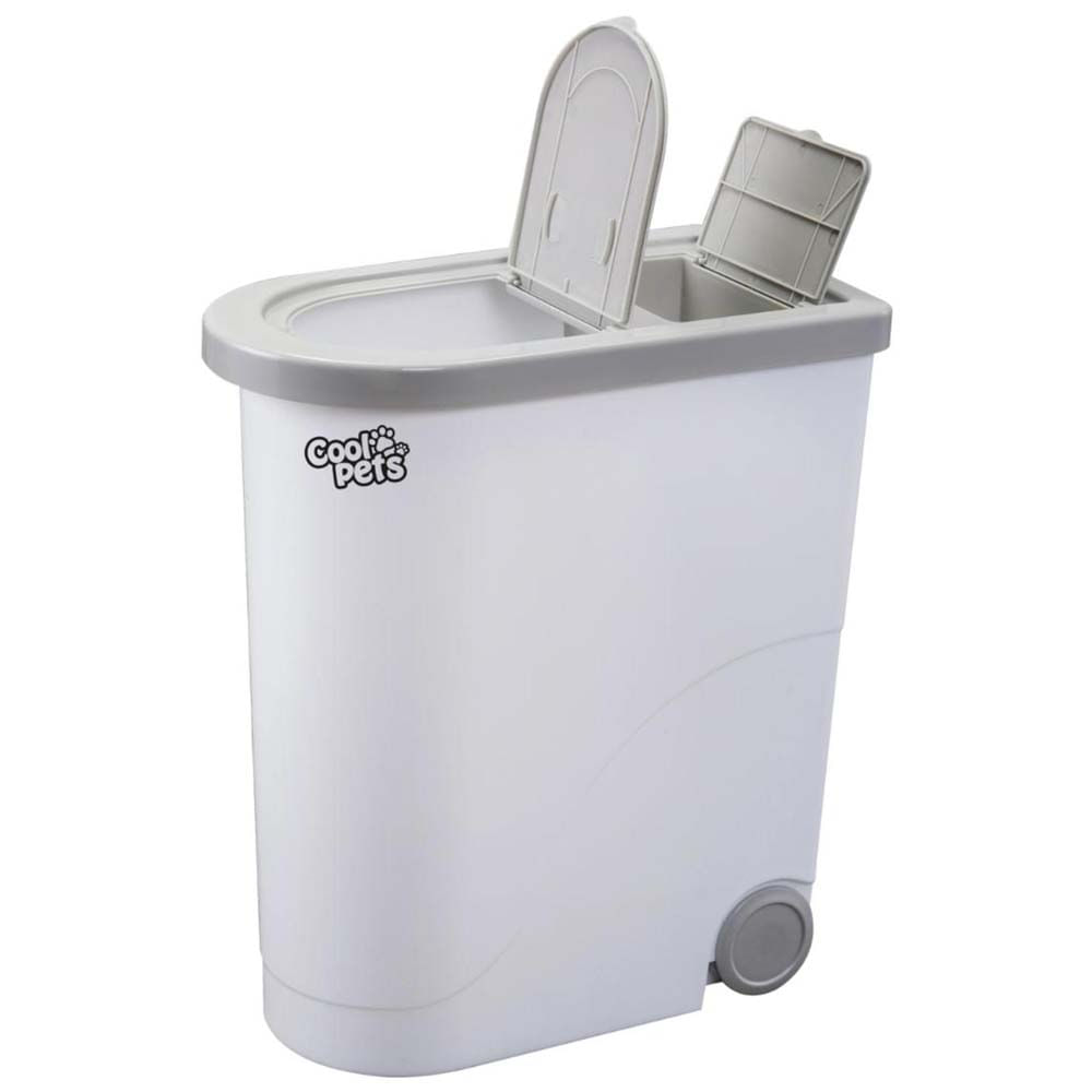 Dispensador Comida Mascotas COOL PETS Gris y Blanco
