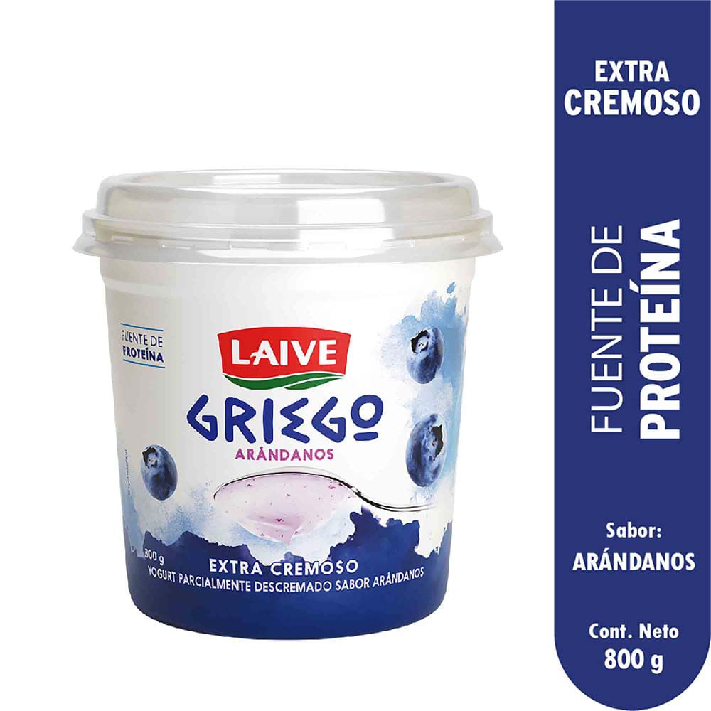 Yogurt Griego LAIVE Sabor a Arándando Pote 800g