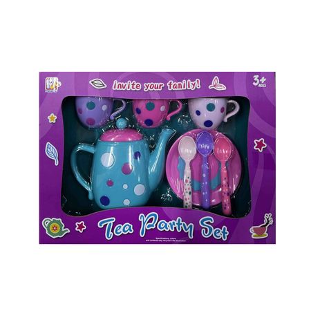 Tea Party Set Juego de Té Colorido con Tetera Tazas y Utensilios