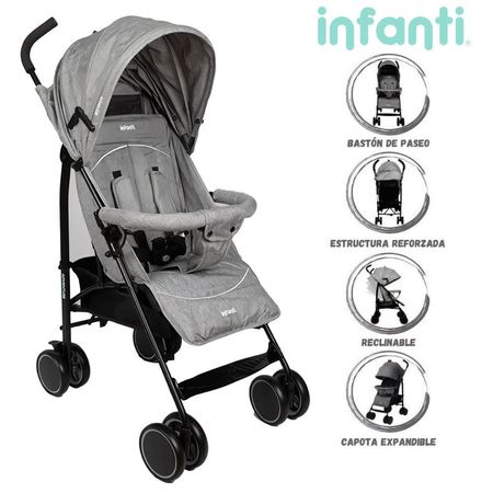 Coche Bastón Deportivo Adventure Infanti Gris