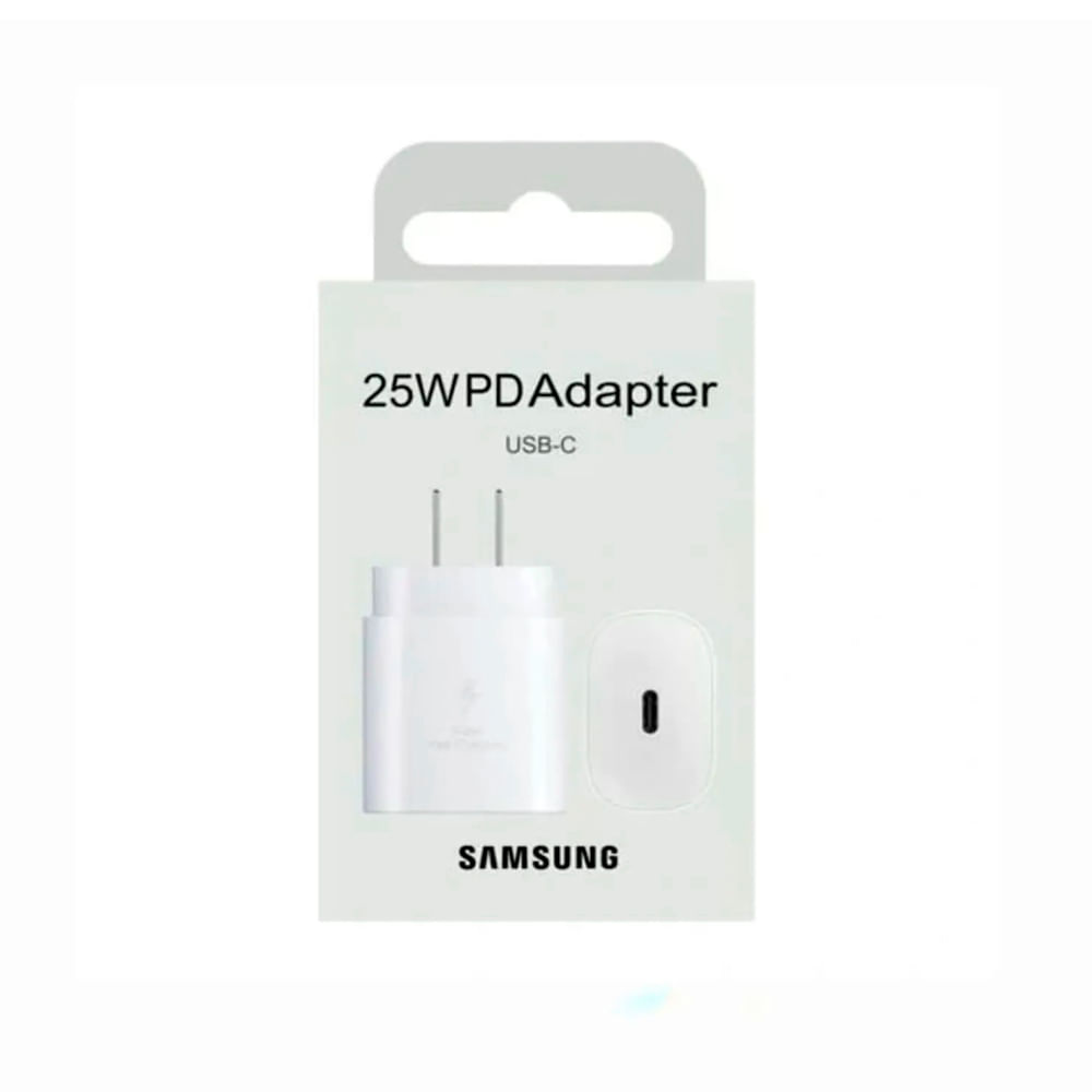 Cargador Samsung 25W Adaptador para A20, A21S A22, A23, A24 - Blanco