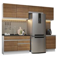 Mueble de Cocina Integral Glamy 260 cm Blanco/Marrón 05