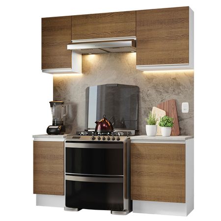 Mueble de Cocina Integral Glamy 180 cm Blanco/Marrón 12