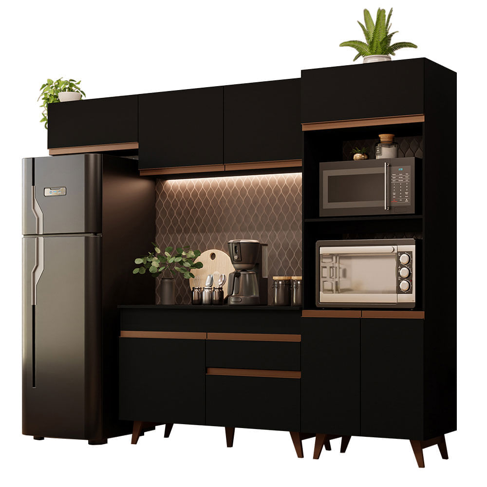 Mueble de Cocina Integral Reims 260 cm Negro 08