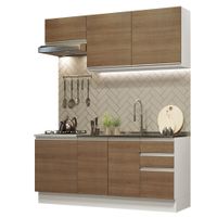Mueble de Cocina Integral Glamy 180 cm Blanco/Marrón 11