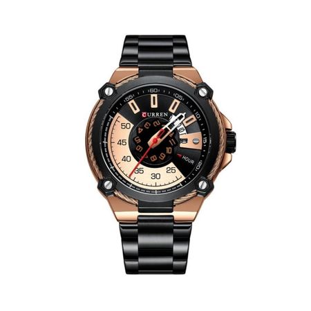 Reloj Análogo Curren Original KREc902001 para Hombre Acero Color Negro y Bronce