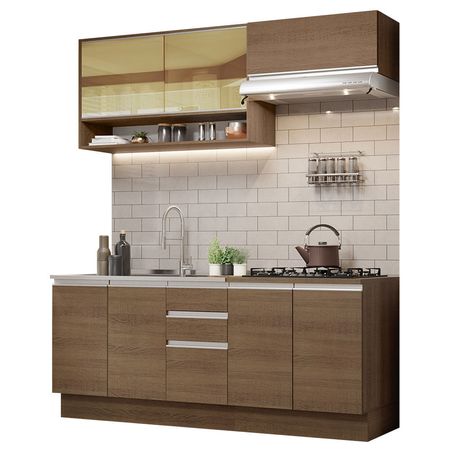 Mueble de Cocina Integral Glamy 200 cm Marrón 03