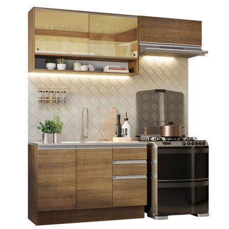 Mueble de Cocina Integral Glamy 200 cm Marrón 08