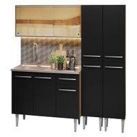 Mueble de Cocina Integral Emilly 169cm con Fregadero Marrón/Negro 12