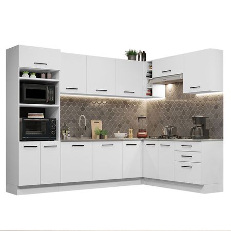 Mueble de Cocina Integral Esquinero Agata 479 cm Blanco 01