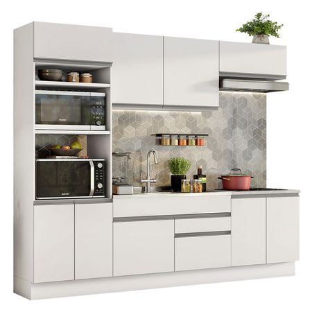 Mueble de Cocina Integral Glamy 270 cm Blanco 13