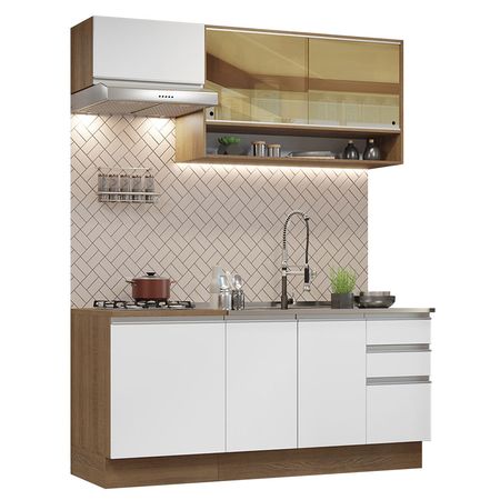 Mueble de Cocina Integral Glamy 180 cm Marrón/Blanco 08